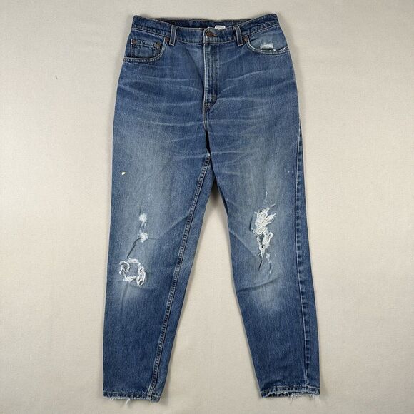 Vintage 90s Levi’s 550 Jeans Women’s 14 Regular Blue Denim Relaxed Tapered Leg - Picture 1 of 16